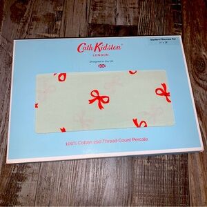 Cath Kidston set of two standard pillowcases in London Bow Ruby Sage